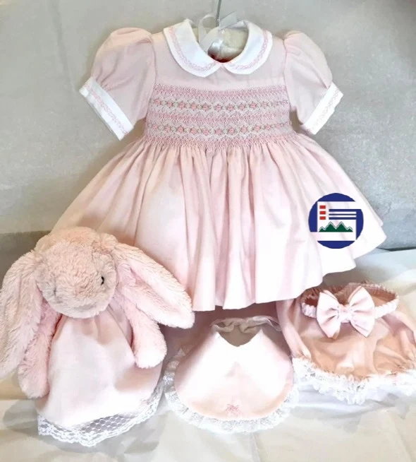 smocked dress organza fabric made by  hand