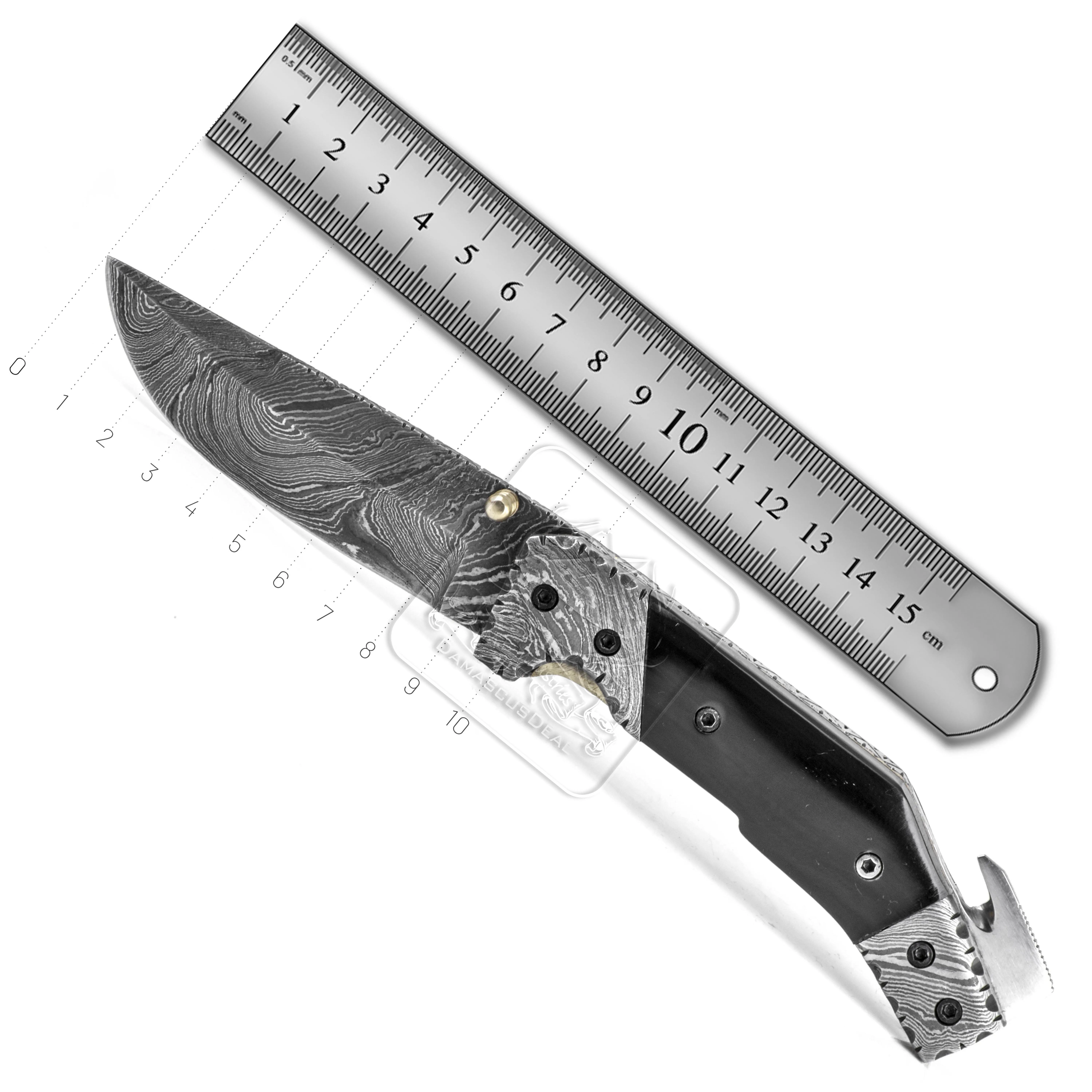 Damascus Steel Folding Knife DD-FK-652 Handmade Pocket Knife Outdoor Survival Hunting Knife Multi Tool Bushcraft Camping