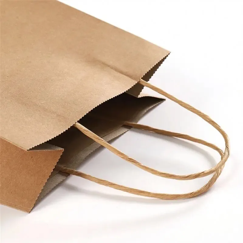 Eco-friendly Kraft Paper Bag test-liner bag with Logo Customized, Foldable Cheap, Twisted Handle For Shopping, For Packaging