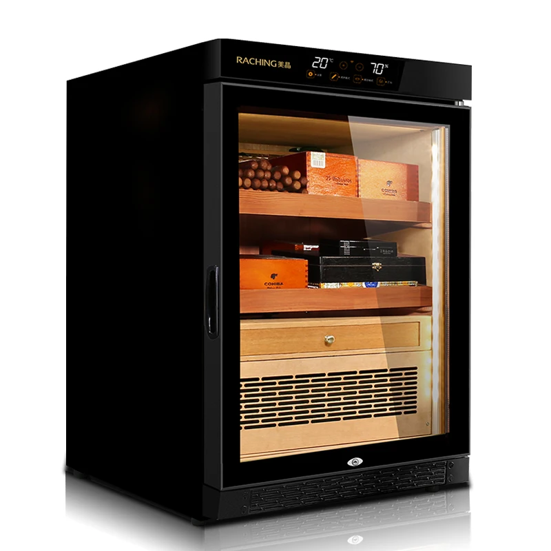 Raching mon800a embraco compressor  spanish cedar electronic humidor fridge for cigar aging