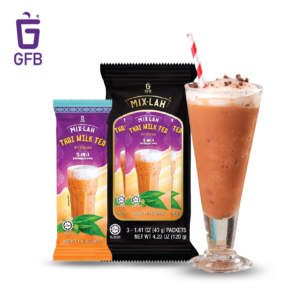 40 г 3 упаковки, пакетики халяльного быстрого тайского молочного чая в порошке, 3 в 1, пакетик, напиток для Horeca и Cafe