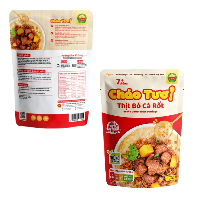 Вкусная свежая каша хит продаж натуральный цвет готовый к употреблению ISO VIETGAP HACCP упаковка в пакеты сделано во
