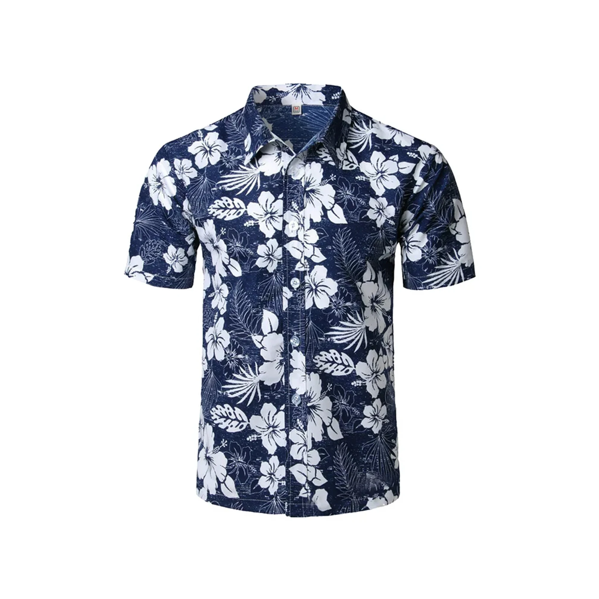 100% Cotton Stylish Wholesale Cheap Price Fashionable Plain Short Sleeve Logo Custom Printed Mens Hawaiian Shirt From Bangladesh
