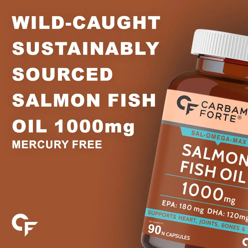 Salmon Fish oil 1000mg Softgel Capsule with Omega 3, for healthy heart, brain, strong joints, bones,and better blood circulation