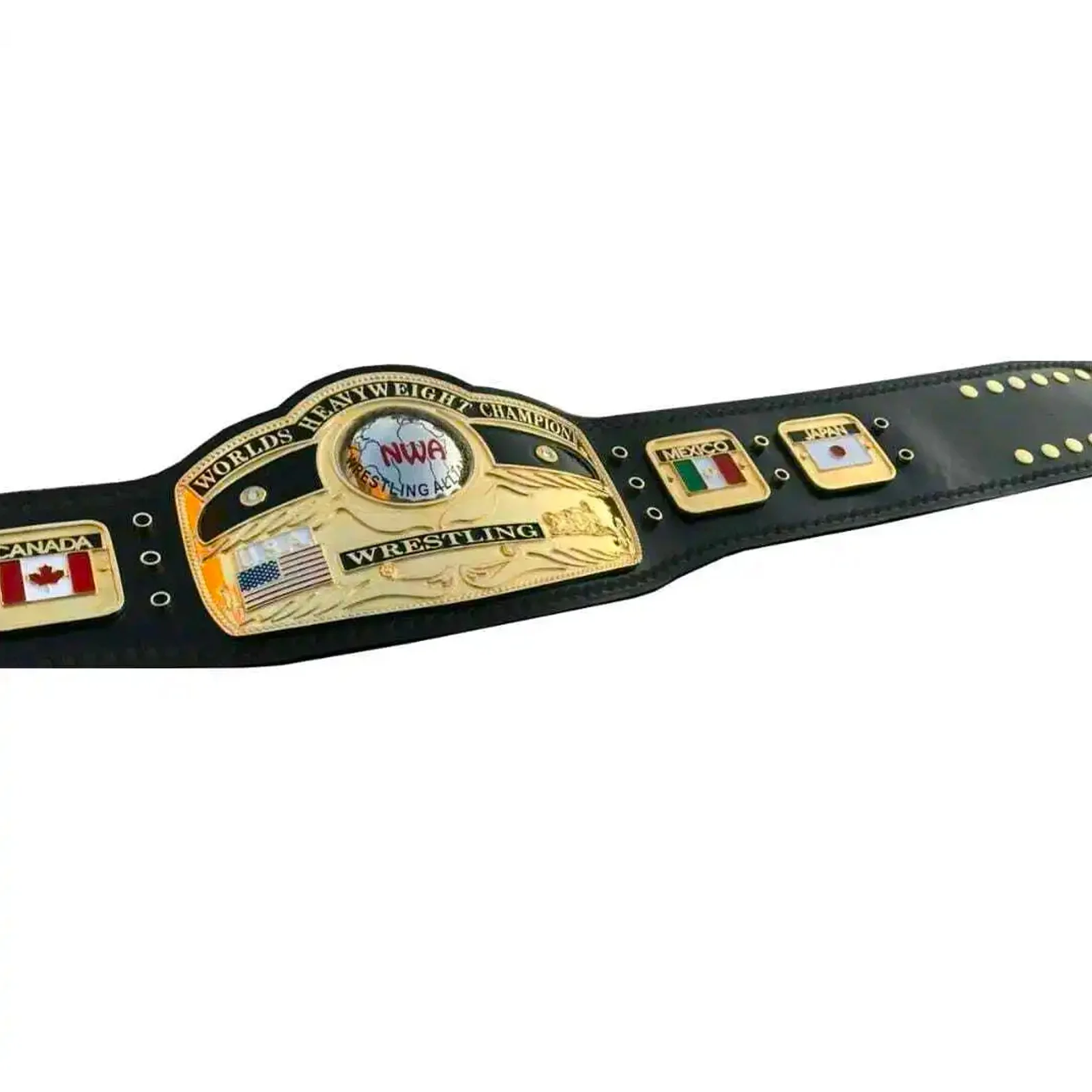 NWA World Heavyweight Wrestling Championship Title Belt with 2MM Domed Globe PVC Buckle