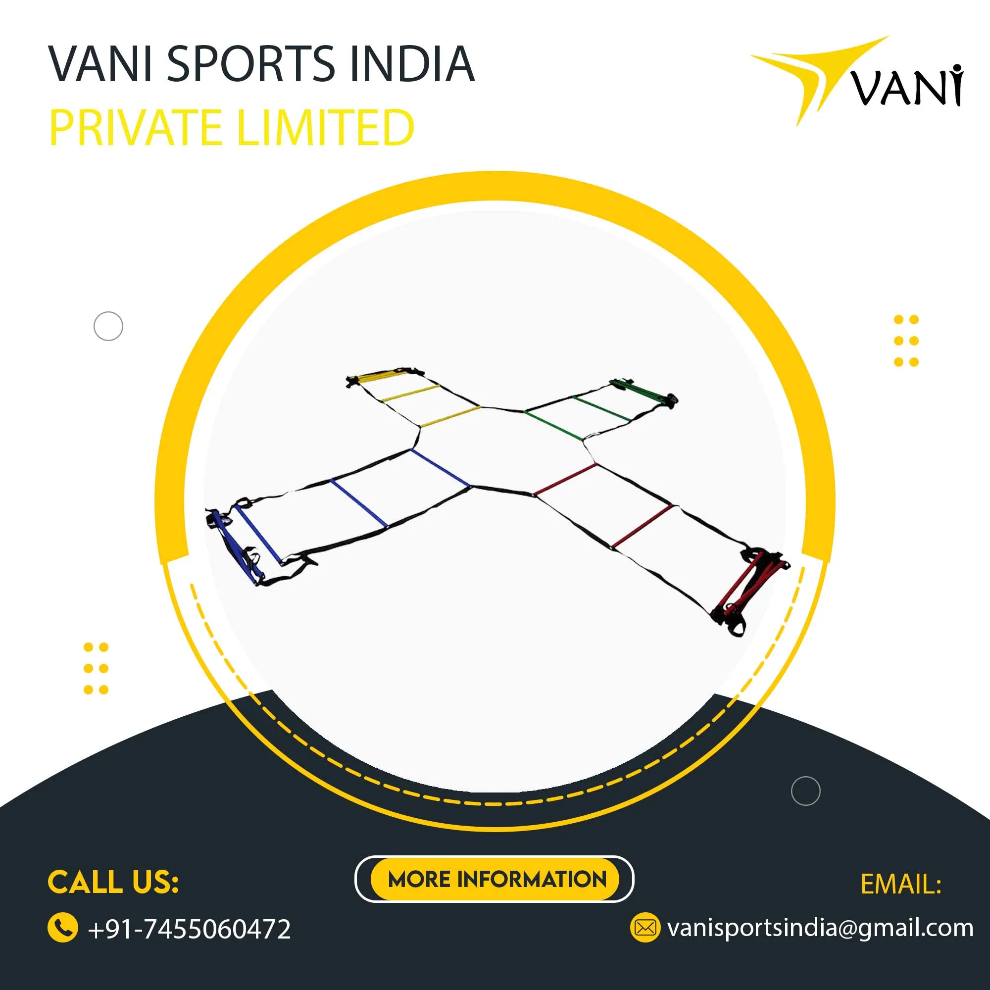 Best selling made of PP round rungs and nylon webbing Quad agility ladder for agility speed and training practice equipment