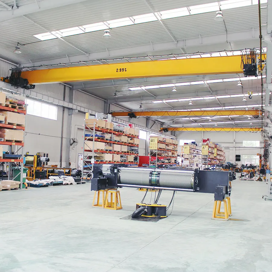 Warehouse Europe Style Single Girder Overhead Crane Remote Control 2 3 5 10 20 25 ton Bridge Crane With Hook