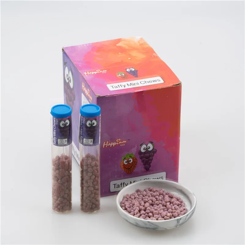 Grape mini chew in tube candy OEM Box Candy Unit Piece Packaging Food Blueberry Color Feature Container Sugar Decoration Type