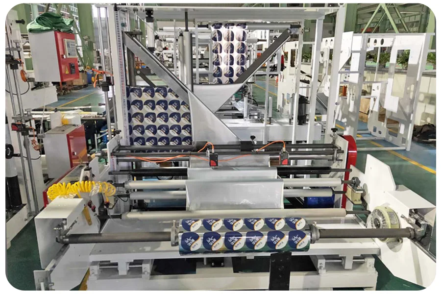 Automatic PE PA PET laminated three side seal special shape vacuum plastic pouch bag making machine for fresh food packaging bag