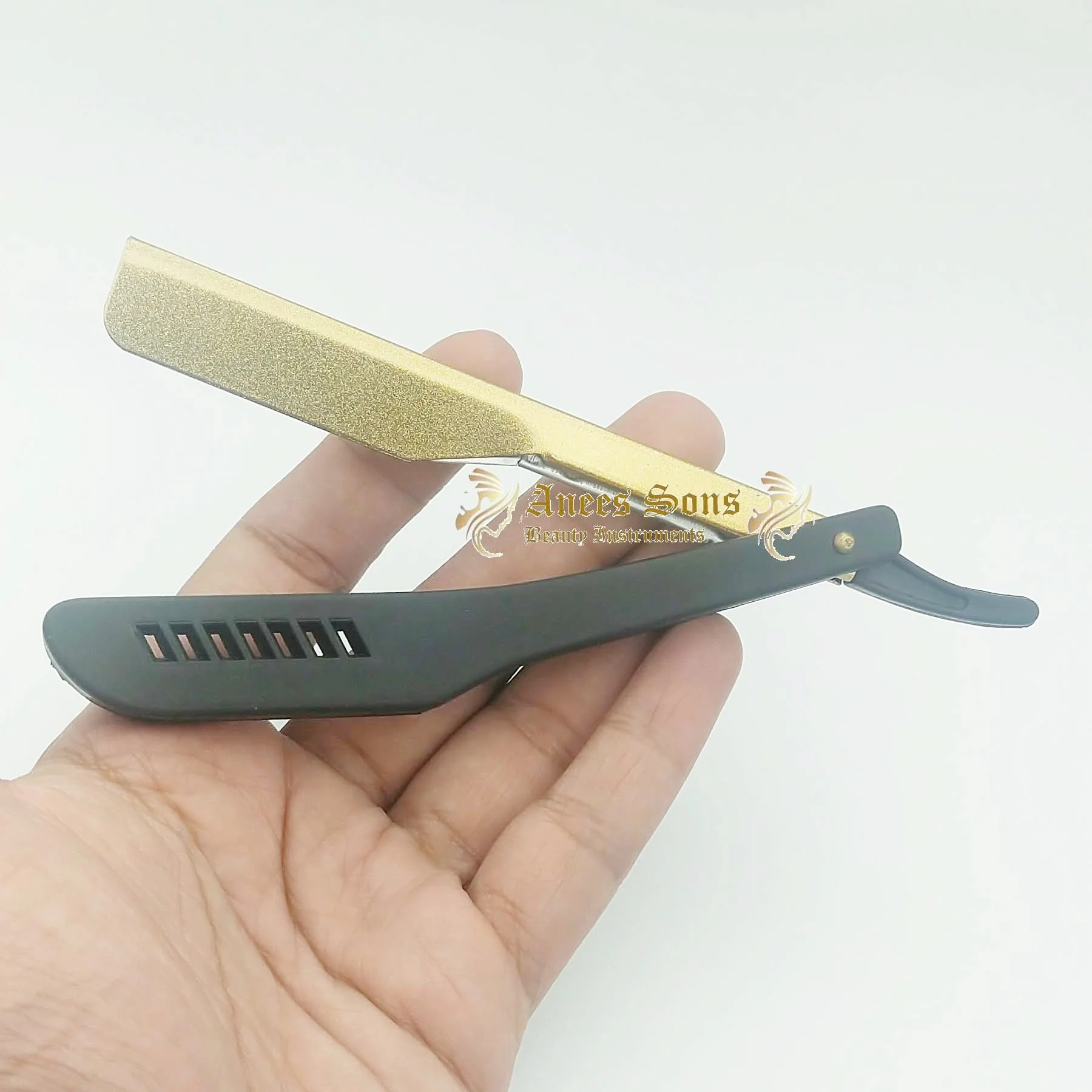 Wholesale Custom Black Gold Plastic Handle Sliding Barber Razor/ Shavette Razor