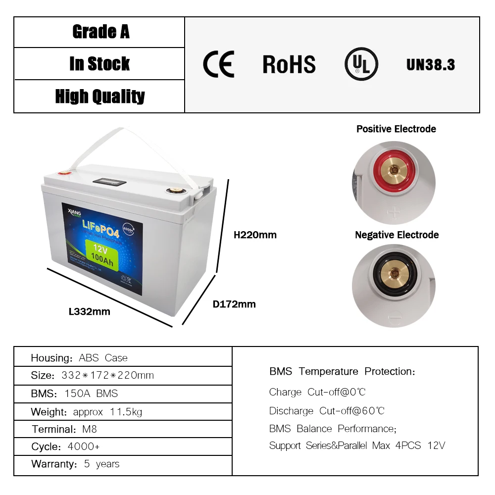 2023 HotSelling lifepo4 AKKU 12V 100Ah Lithium Lifepo4 Phosphate Battery Pack CATL 12.8V 24 Volt 100 Ah 200ah LFP Battery Pack