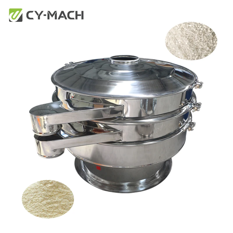 CY-MACH All Stainless Steel Sugar Powder Rotary Vibrating Screen rice flour Sieving Machine Yeast liquid salt