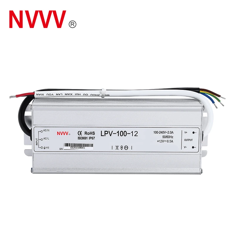 12v ac to dc transformer waterproof switching mode power supply LPV-100-12 LED driver 100W