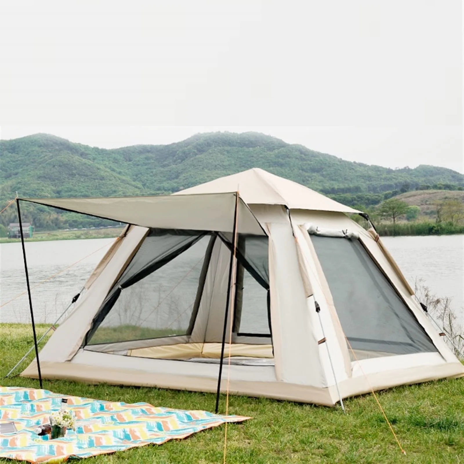 large quick build 4 seasons travel 2 4 person full automatic la tente waterproof outdoor camping tent automatic tent customized