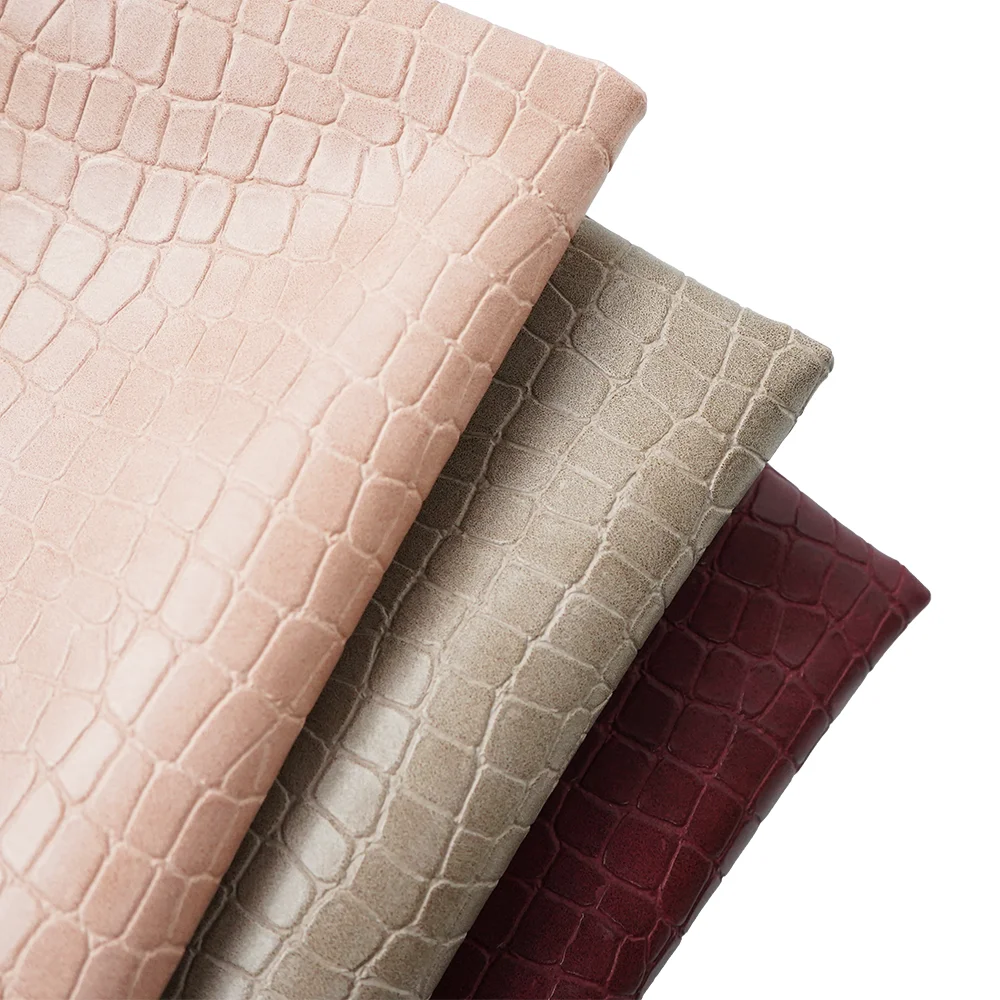 PU Synthetic Leather Croco/Alligator/Crocodile embossed Faux Leather