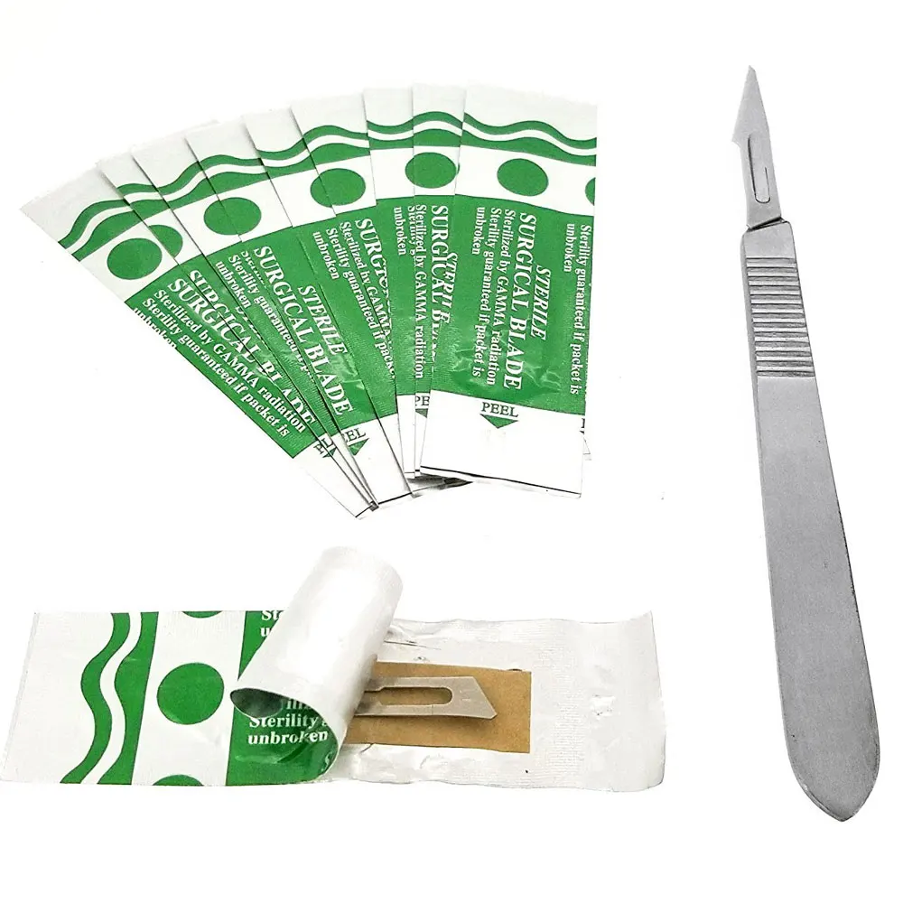 Wholesales Cheap Price Hospital Disposable Surgical Blade Scalpel Handle Surgical Blades Silver Steel Handle