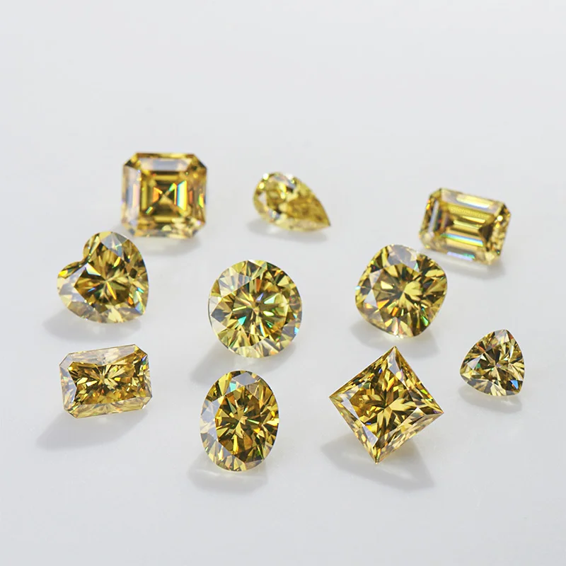 1.01Ct HPHT Diamond Fancy Yellow Round Cut Rough Lab Grown Diamond For Engagement Rings