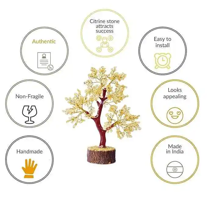 Wholesale Citrine Quartz Crystal Healing Tree of Life  Fengshui Lucky Tree for Gifts & Home Decor