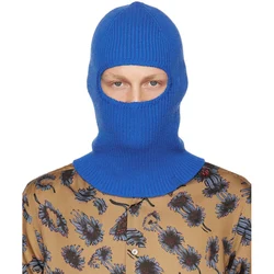 Custom Logo 1 Hole Men Women Wool Mohair Winter Knit Hoodie Ski Mask Facemask Balaclava