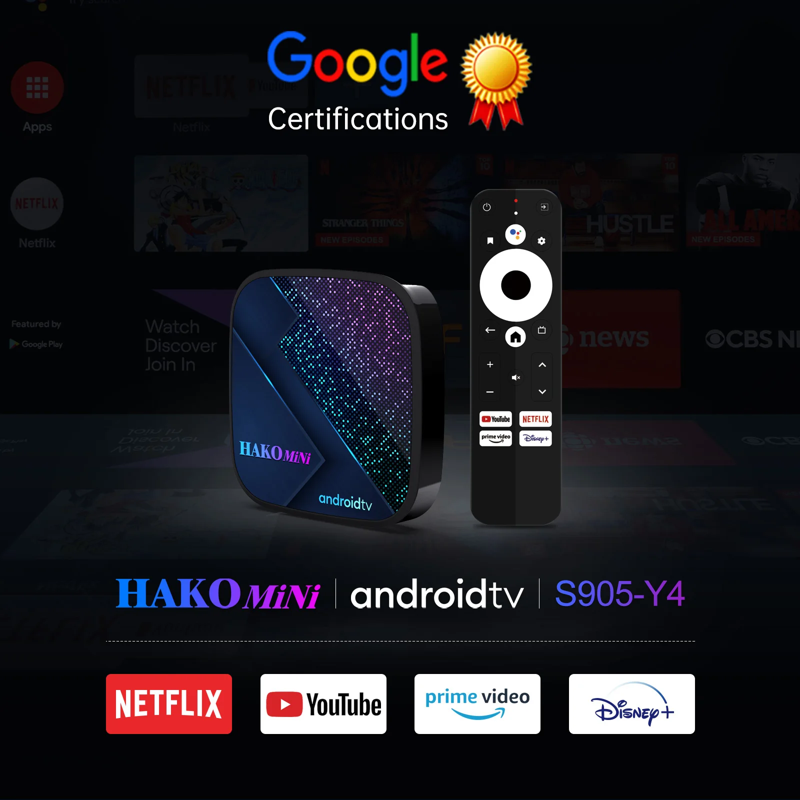 New Model HAKO Mini Smart TV Box Amlogic S905Y4 2GB 8GB 1000M 4K Youtube Media Player Set Top Box