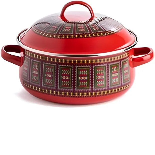 Handcrafted Modern Design Round Shape Steel Casserole Hot Pot For Food Serving With Lid Best For Home Hotel And Restaurant Use