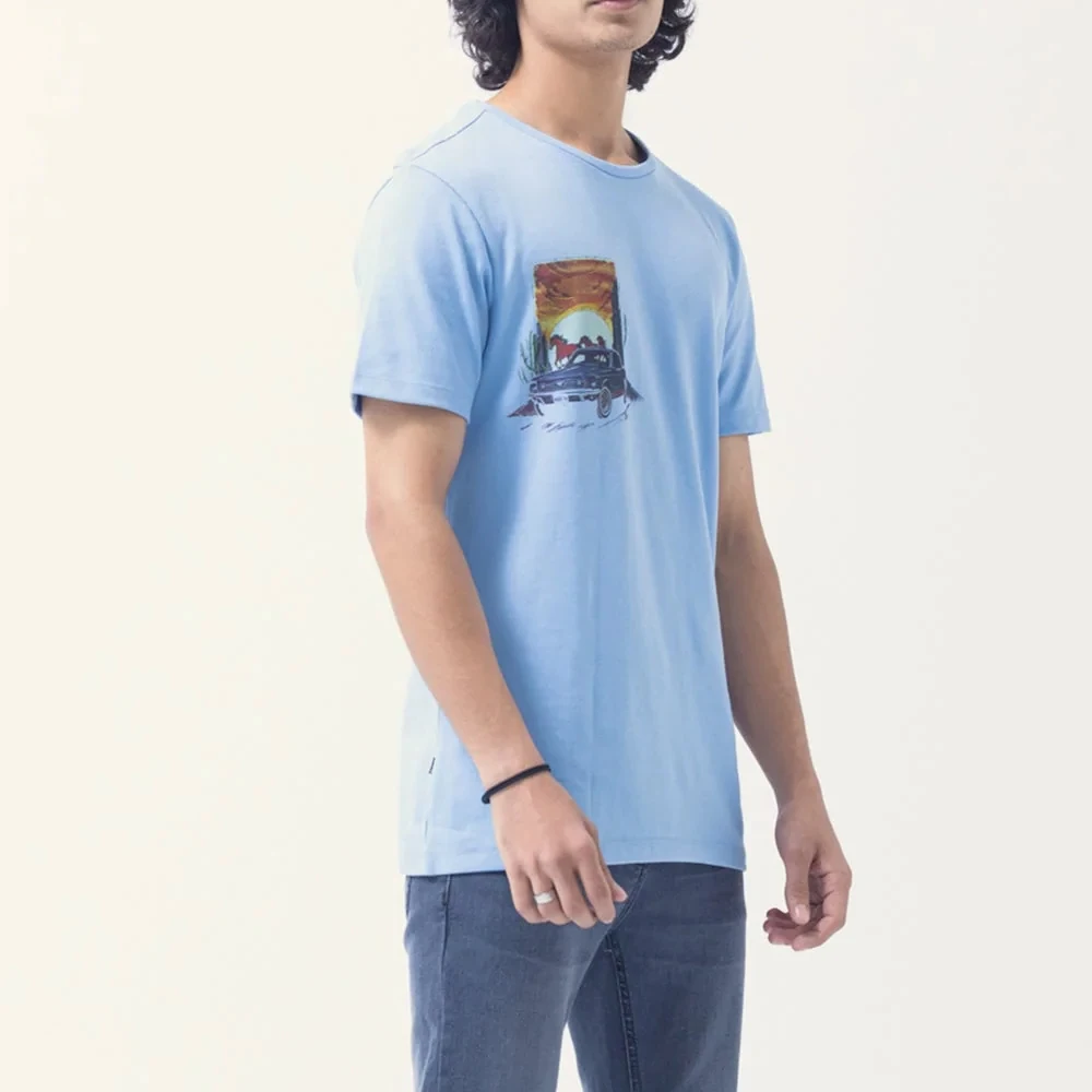 OEM Clothing manufacturers 100% cotton 140gsm lightweight printed brand logo casual t-shirts for men