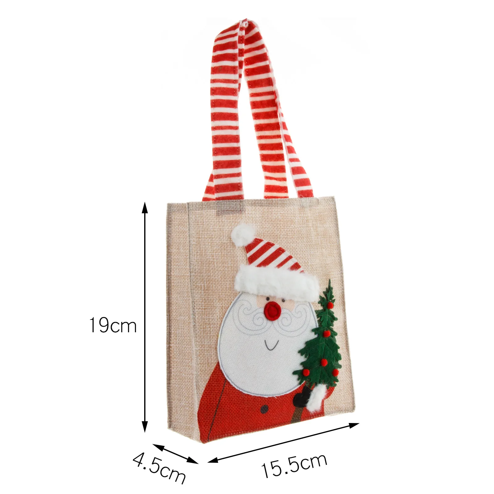 Christmas Burlap Gift Tote Bag Santa Presents Bags Small Christmas Snowman Shopping Gift Goody Jute Bags