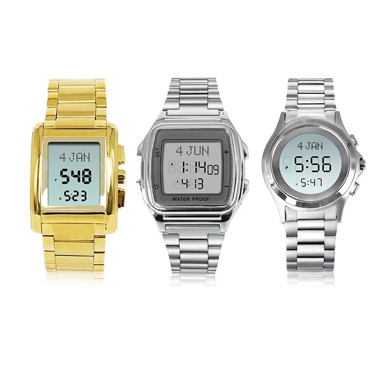Azan Sport Watch with Backlight Hijri Gregorian Calendar Qibla Direction Fajr Time Clock azan prayer watch