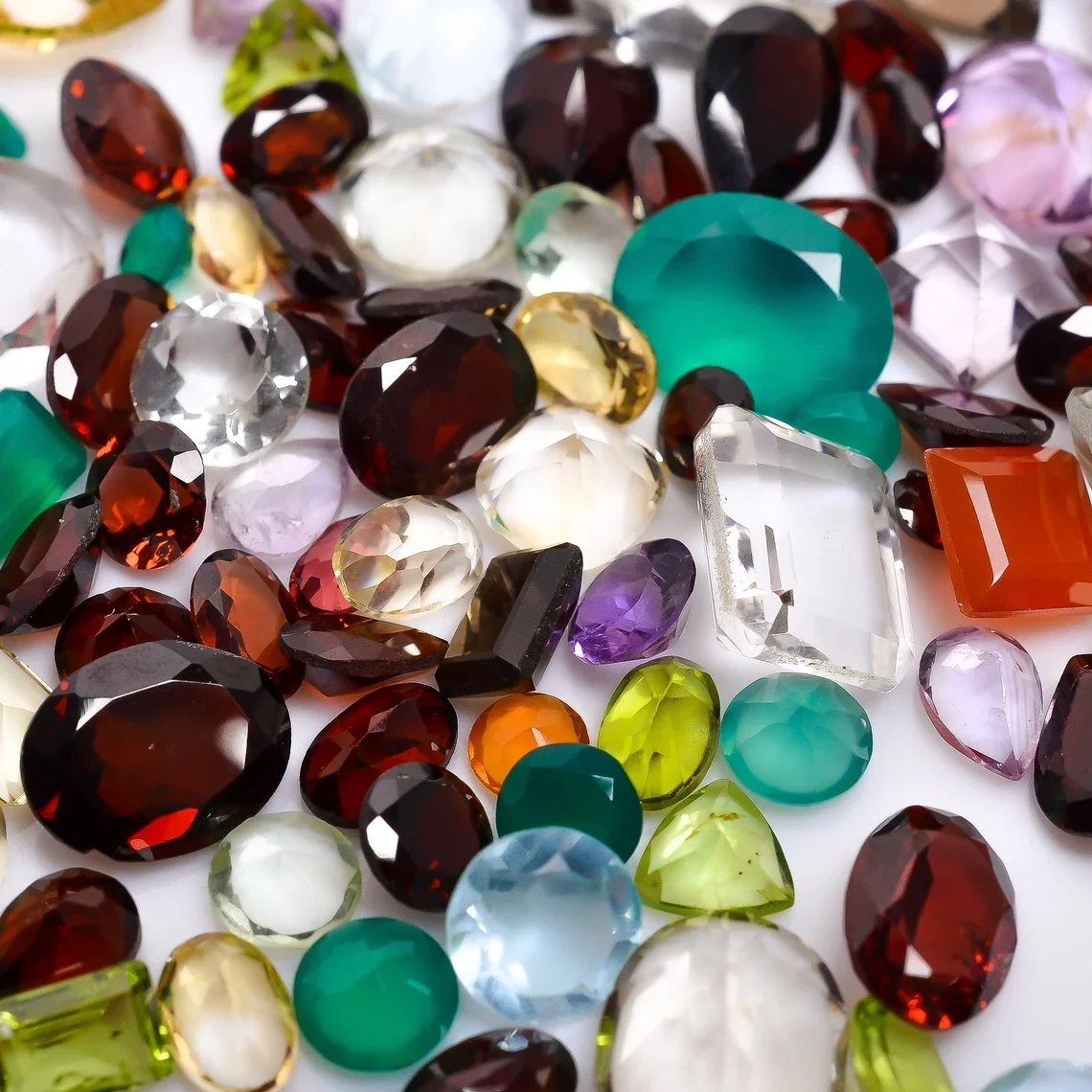Natural Mixed Loose Gemstones Multi Color Mix Shape Size Gem stones Faceted Stone Gemstone, Christmas Sale