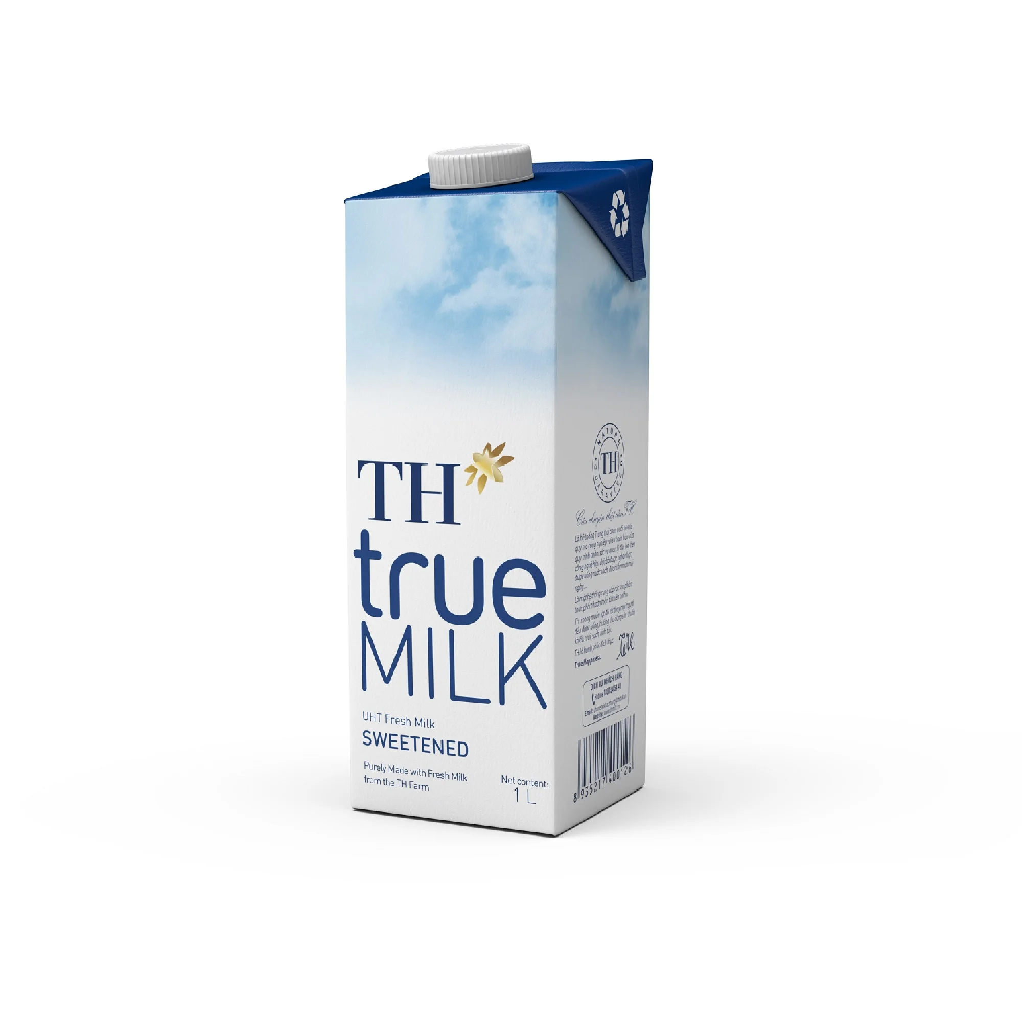 TH True Milk UHT Sweetened Fresh Milk 1000ml Original Flavor Adults Children Sterilized Nutrition Box Whole Milk