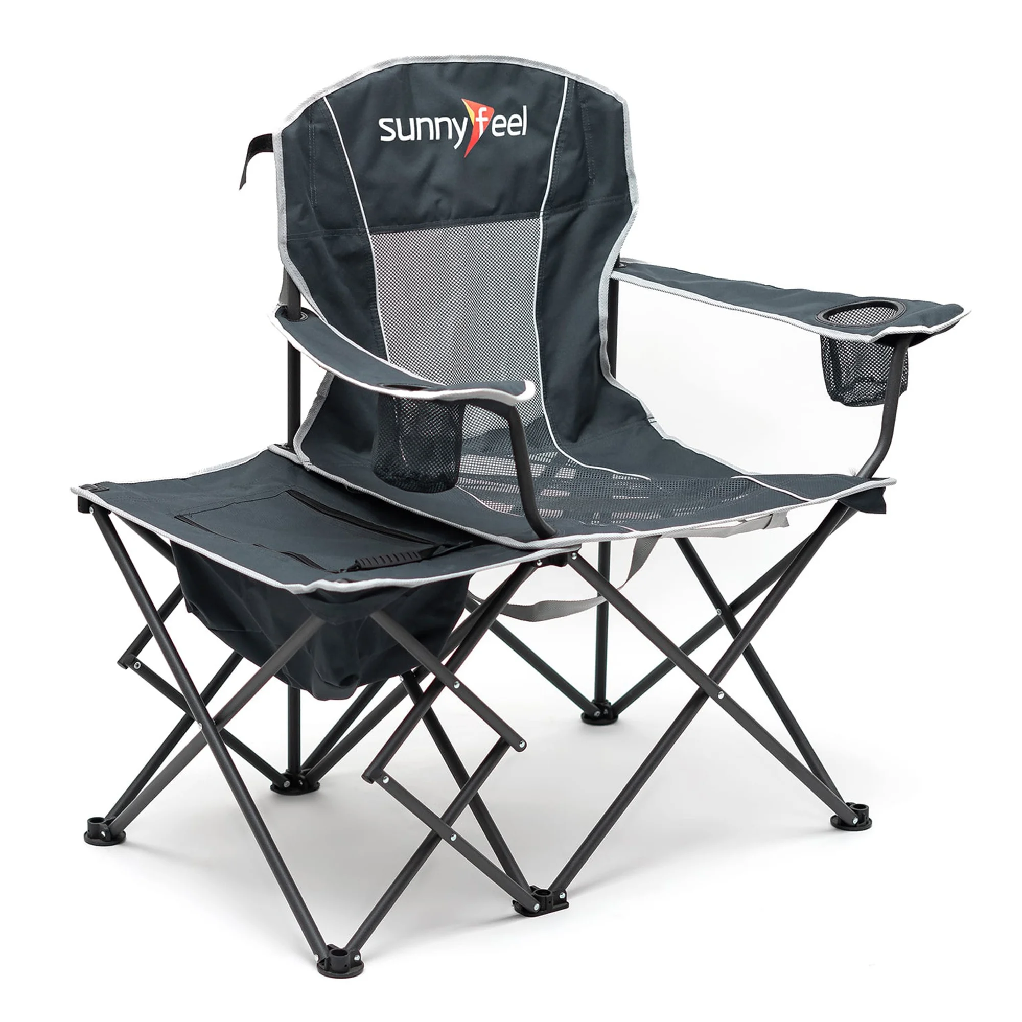 Стул для кемпинга SUNNYFEEL XL, большой размер с сумкой-кулером, подкладкой, переносной шезлонг для взрослых, 300 фунтов