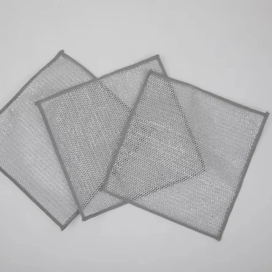 Top Selling Triple Layer with Quilt Form Bubble Net Sponge Scrubber Silver net scrubber