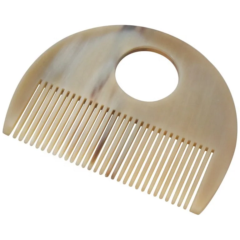 Natural Handcrafted Buffalo/Ox Horn Hair Styling Comb - Customized Real Horn Comb - Made in India