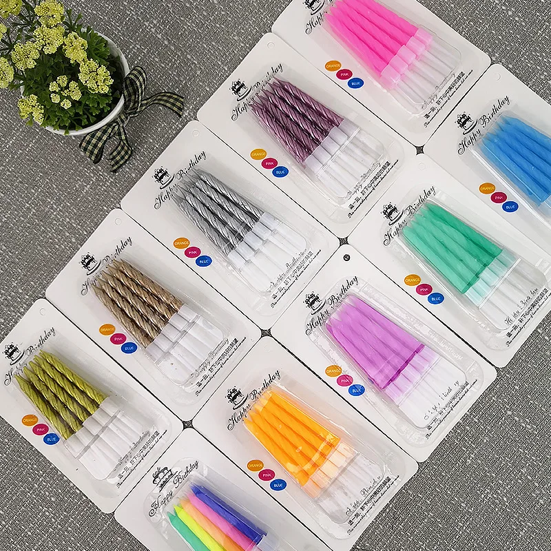 Hot Selling Much Little Piece Spiral Colorful Candle Molds For Sale For Party Decoration Cake Birthday Party Flicker Machine