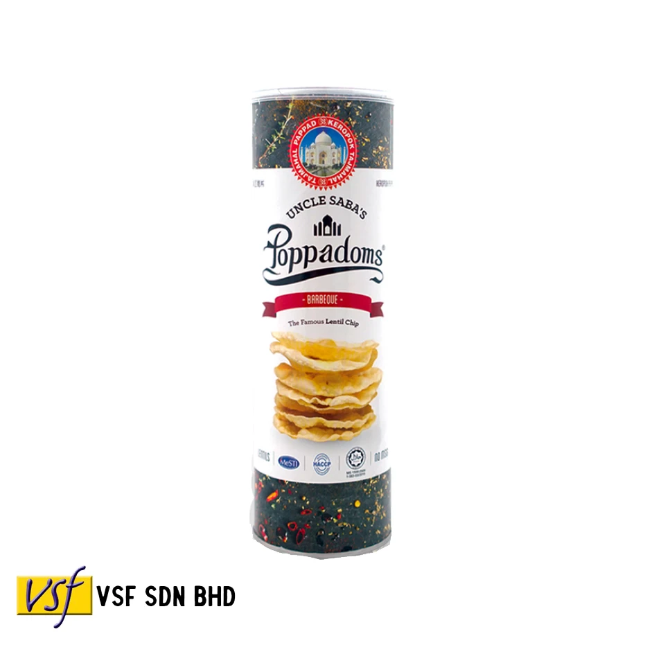 Дядя Saba s Poppadoms BBQ 70 г x 24 здоровые закуски чечевичные чипсы веганы без глютена с высоким содержанием белка волокна холестерина