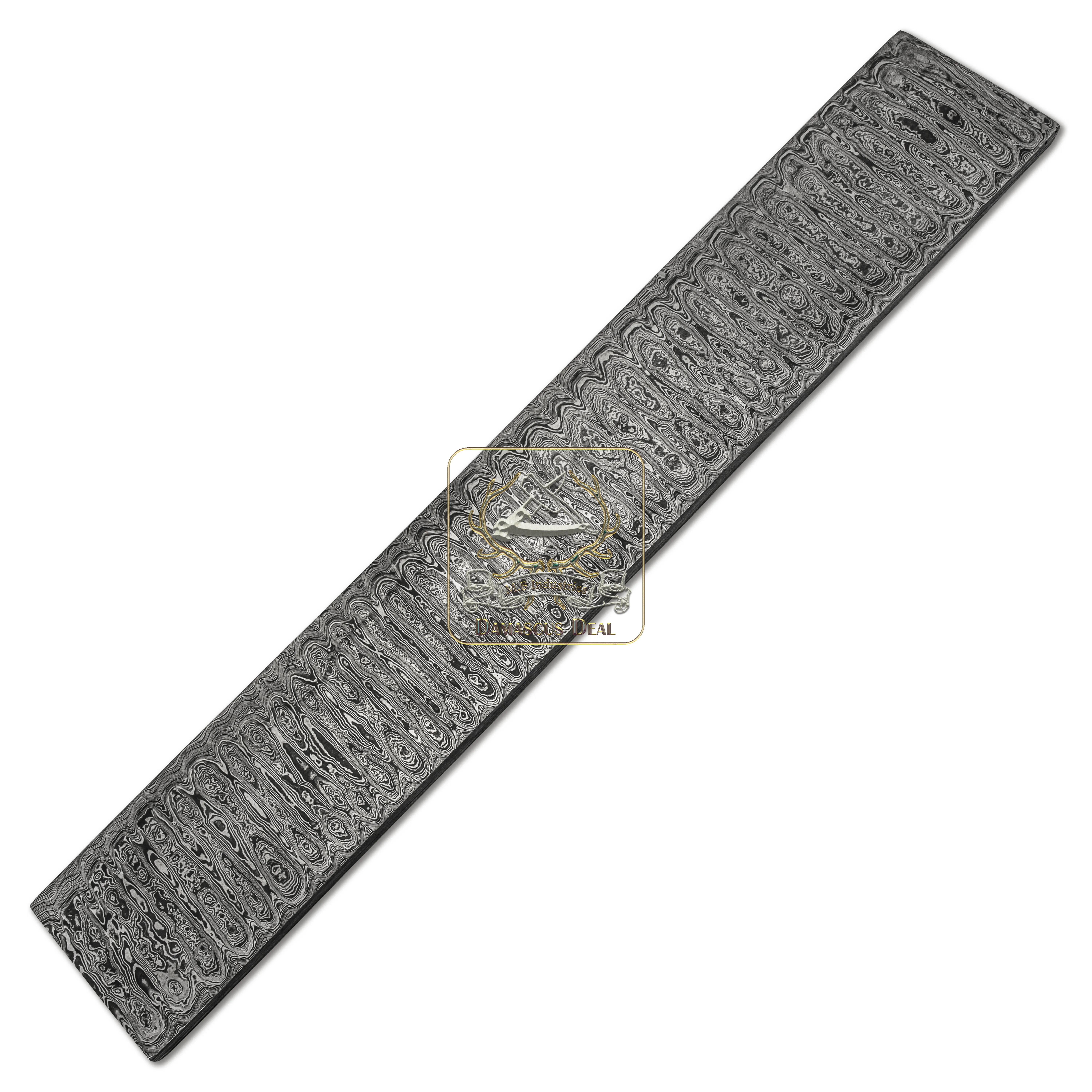 Damascus Steel Billet Ladder Pattern DD-Ladder-314 for Knife Making Hand Forged Carbon Steel Hardness 58-62 HRC Billet