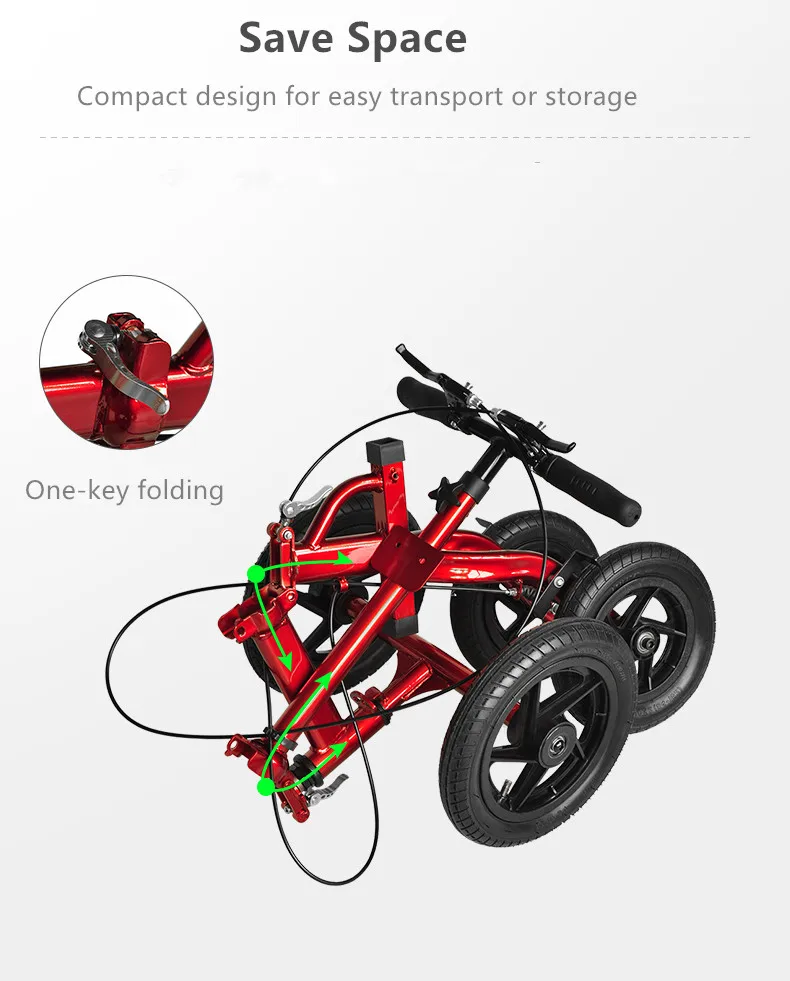 Economy Knee Walker Steerable Medical Scooter Crutch Alternative Red for  broken foot broken ankle broken leg foot surgery
