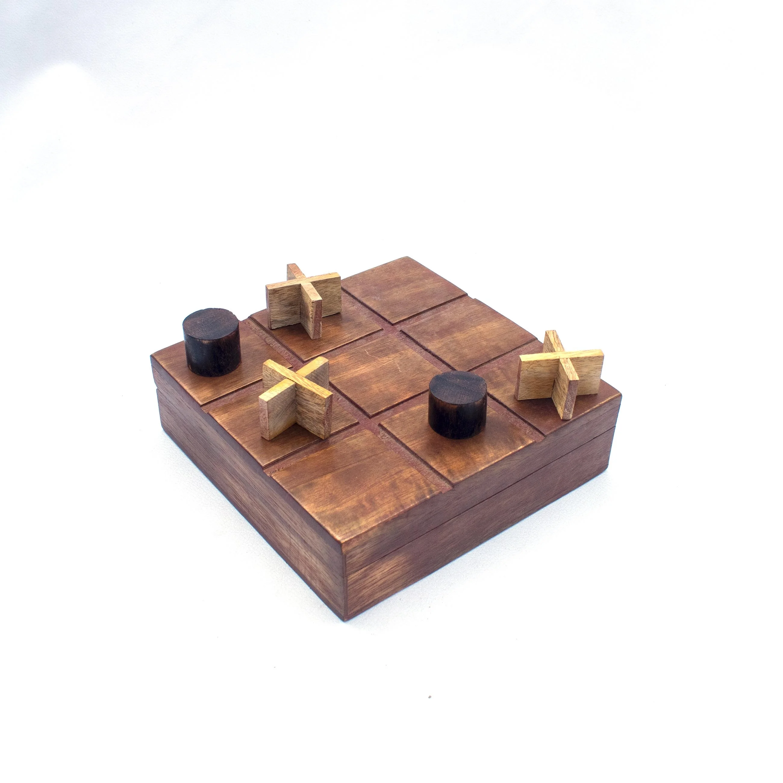 Деревянная игра Tic Tac Toe с коробкой 4x4x1 5