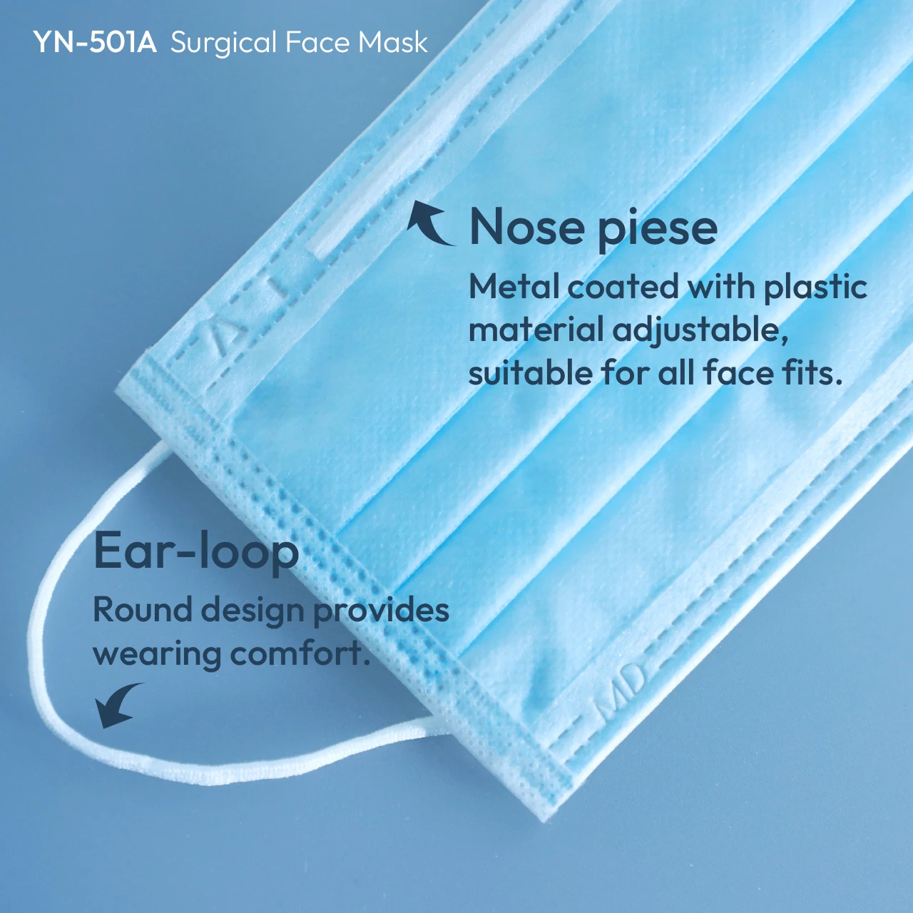 Made in Taiwan factory Non Woven 3 Ply Protection Face Mask For Medical Use
