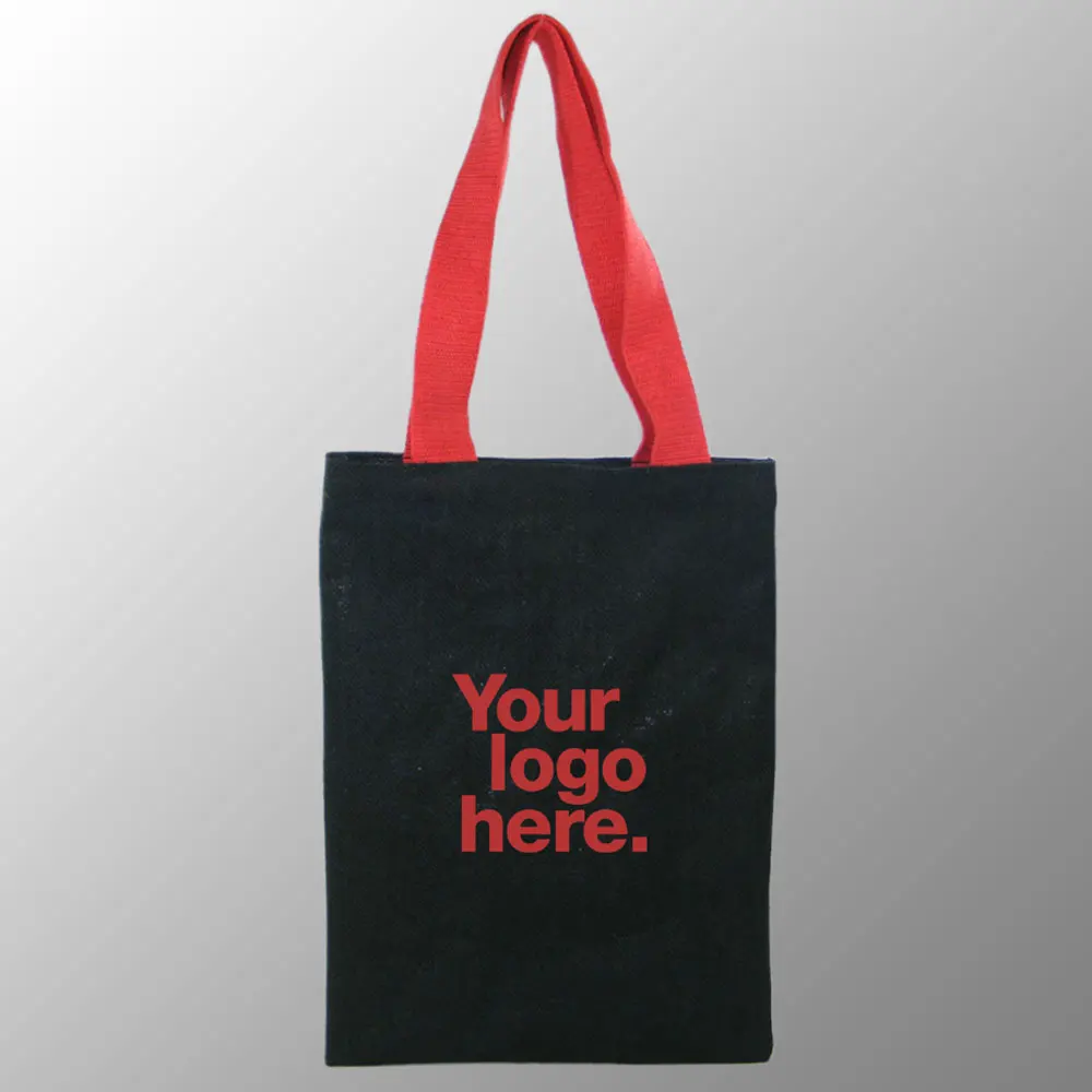 jute tote bag with cotton web handles jute burlap promotion bag custom print with one color logo for free jute carry bags