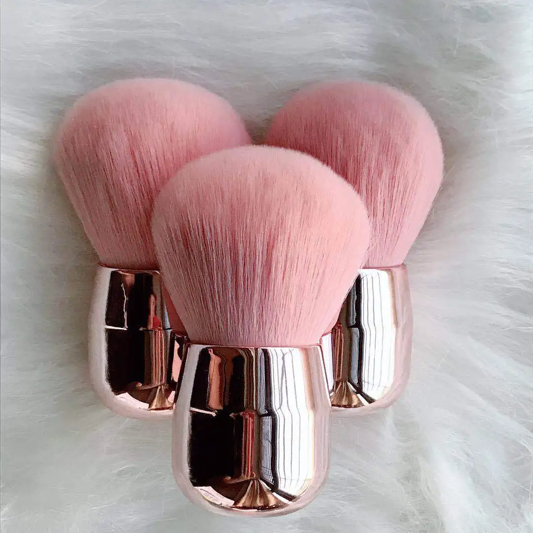 wholesale  super comfort Custom makeup brush single pink handle mushroom head makeup brush For blusher