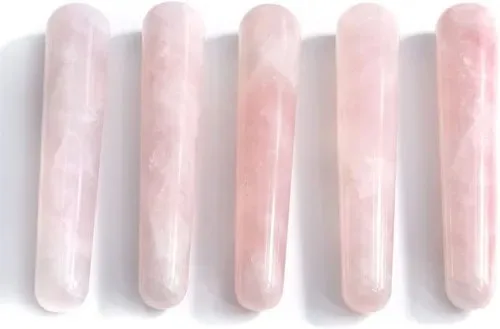 Массажная палочка из драгоценного камня с розовым кварцем