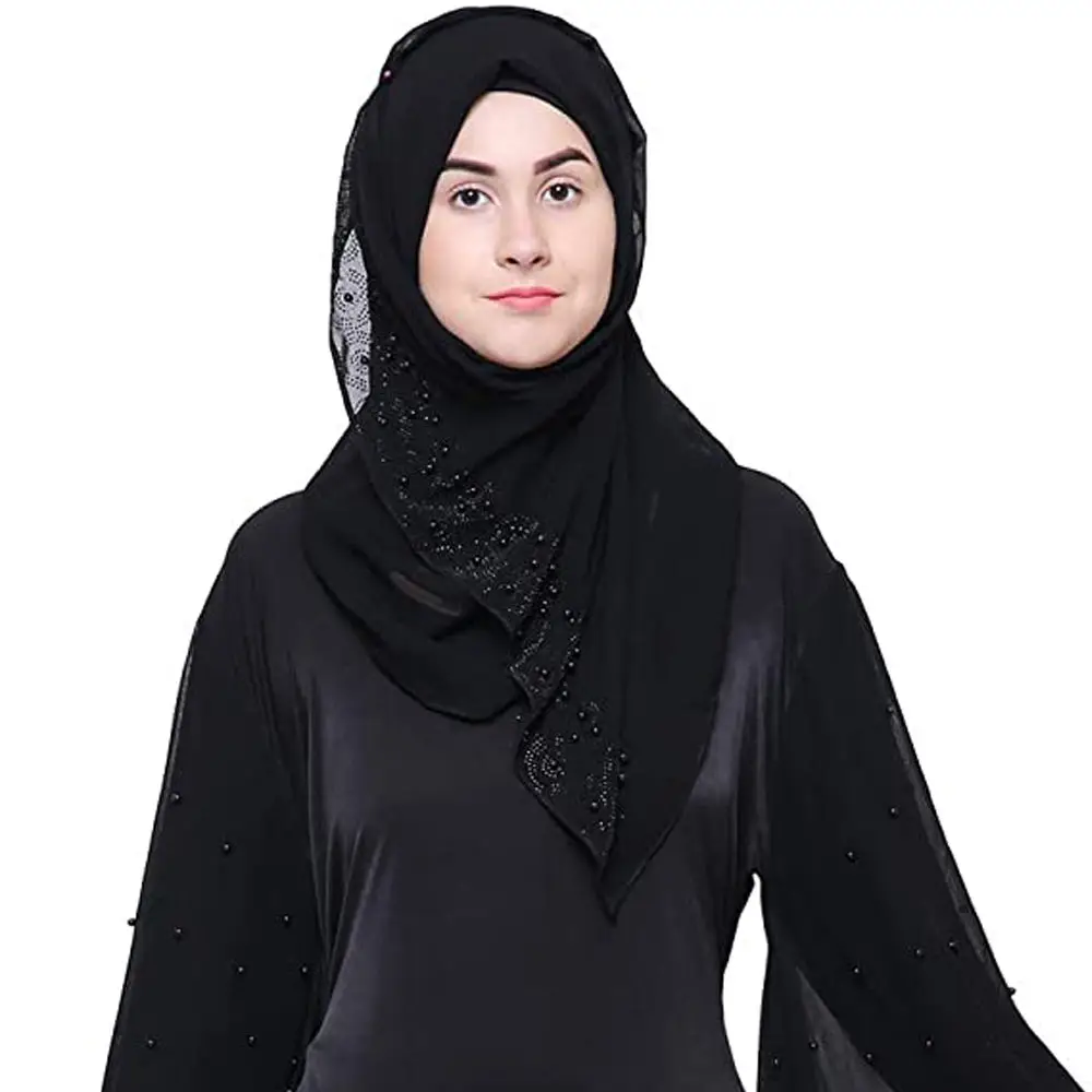 Wholesale Dubai Latest Fashion Tudung Arabic Islam Malaysia Muslim Scarf Georgette Plain Bubble Chiffon Hijab For Women