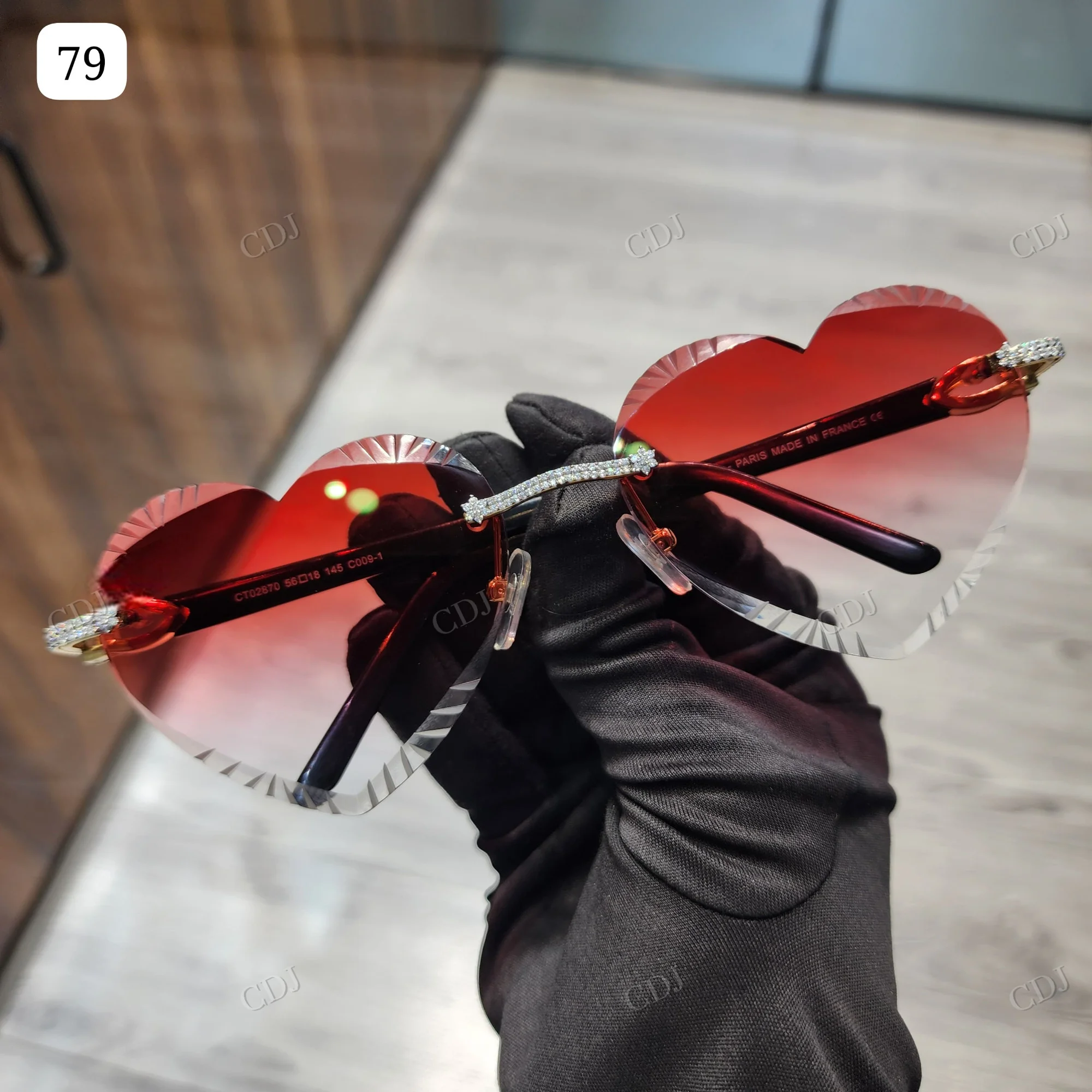 Hot Sale Wholesale Price New arrival girl heart fashion Sun Glasses Diamond VVS1 Moissanite Hip Hop Fully Iced Out Sun Glasses