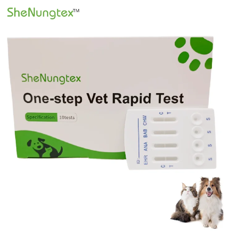 Animal Veterinary Disease  Diagnosis Rapid Test Heartworm/Ehrlichia/Lyme/Anaplasma 4 in 1 Rapid Test Kit