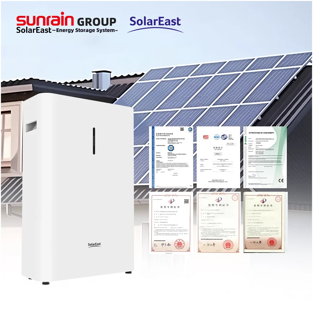 Sunrain 10 Years Warranty Energy Storage 5kwh 10kwh 15kwh 20kwh Wall Mounted Lifepo4 Battery 51.2v 100ah Lithium Battery