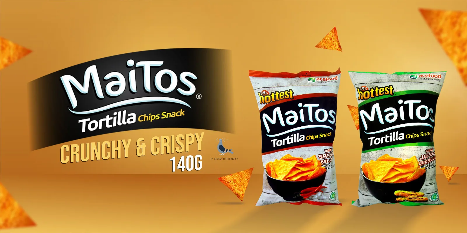 PROMO Maitos Tortilla Chips Snack 140gr Chili Balado Spicy Flavor Corn Chips Tortilla Snack