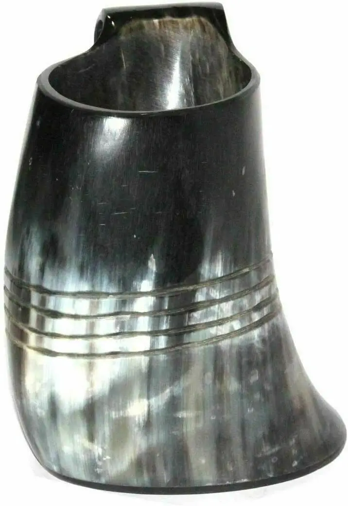 VIKING DRINKING HORN MUG  Handcrafted Ox Cup Goblet Drink Mead, Beer