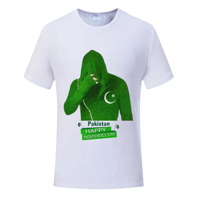 100% Cotton Custom T shirt Manufacturing and Printing Screen printed tee 14 august independence day  shirts Casual T shirts