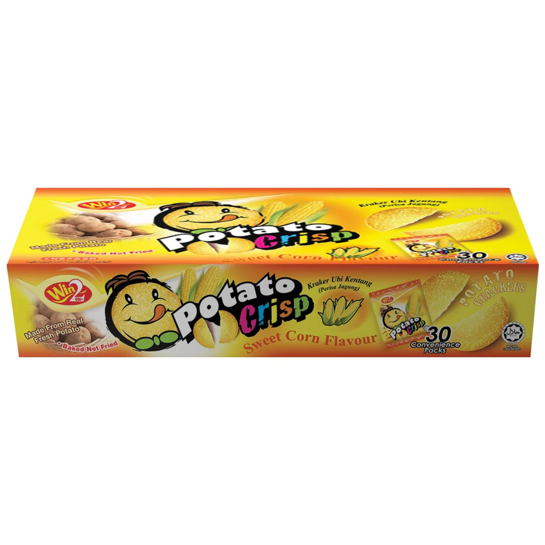 Win Win Tasty Biscuits Potato Crisp Cracker Sweet Corn Flavour 600g Wholesale Savoury Crisp Buscuits